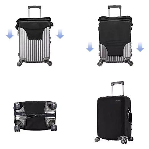 Trizand 23839 Housse pour valise de voyage M 62 x 43 x 27 cm noir