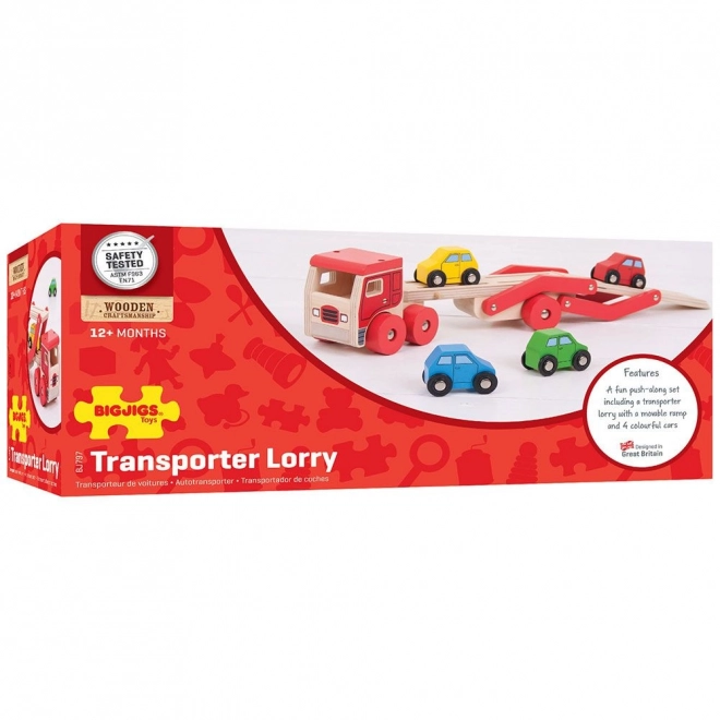Camion en bois avec voitures de Bigjigs Toys