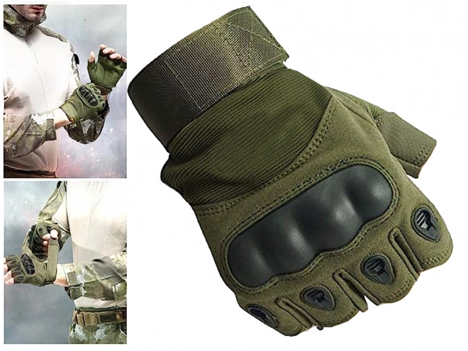 Gants tactiques militaires de survie sans doigts XL
