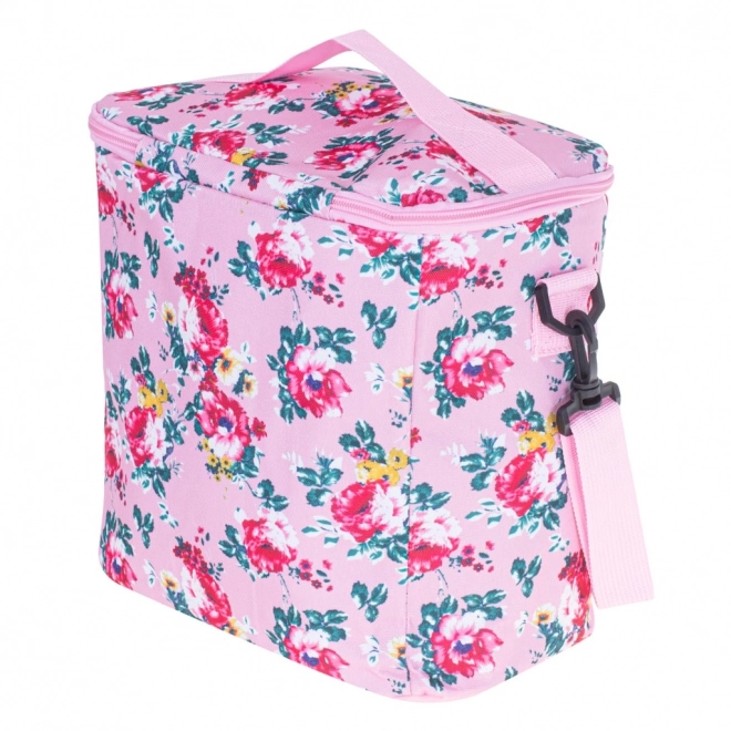Sac isotherme à motif floral 11L rose