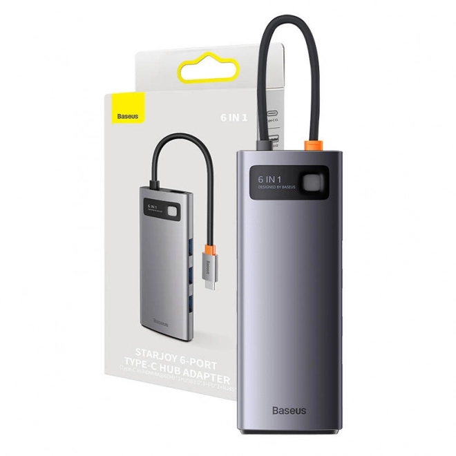 Baseus StarJoy 6 en 1 USB-C hub avec plusieurs connecteurs