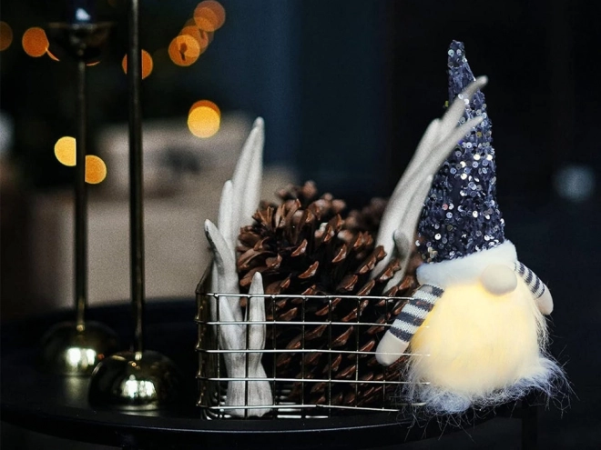 Lutin de Noël éclairé avec ventre LED