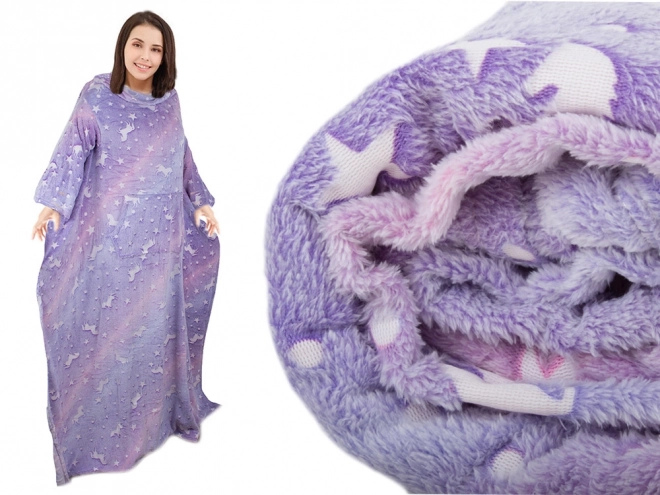 Deka avec manches polaire chaude robe de chambre néon