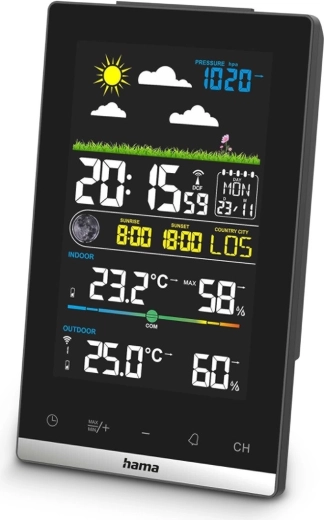 Grand écran VA couleur avec prévisions et heure DCF