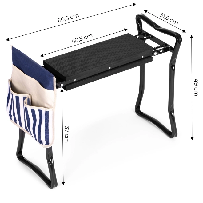 Tabouret de jardin pliable 2en1