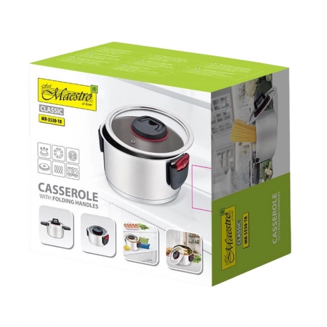 Casserole en acier inoxydable Maestro 2,3 l avec couvercle