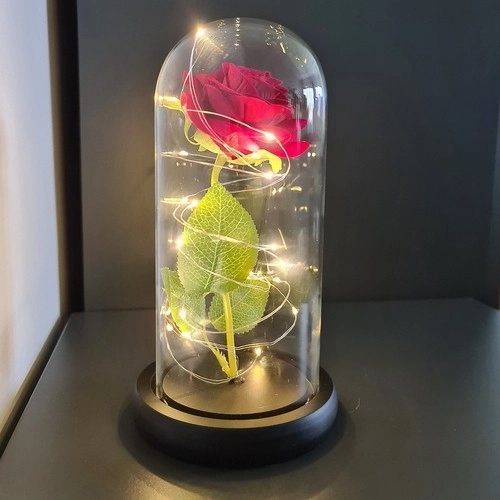 Rose en verre - lumineuse