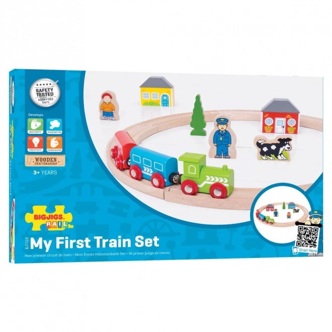 Bigjigs Rail Mon premier train en bois 19 pièces