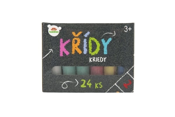 Craies colorées pour trottoir 24 pièces dans une boîte de 15x11x10cm