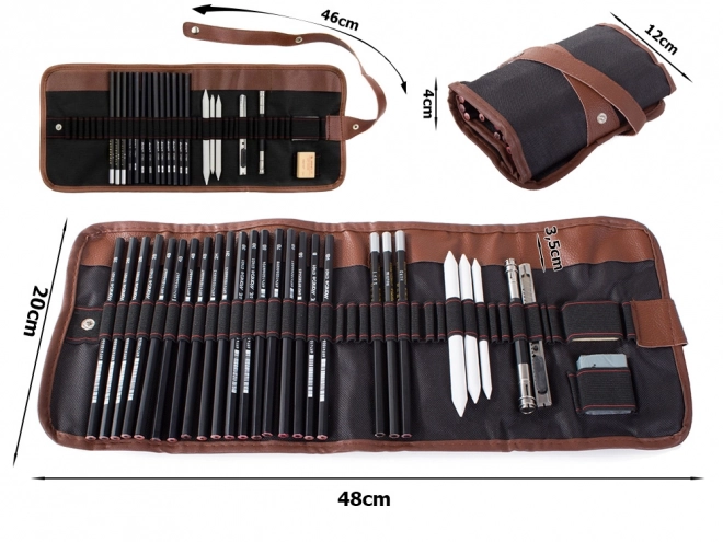 Ensemble de croquis professionnel avec valise