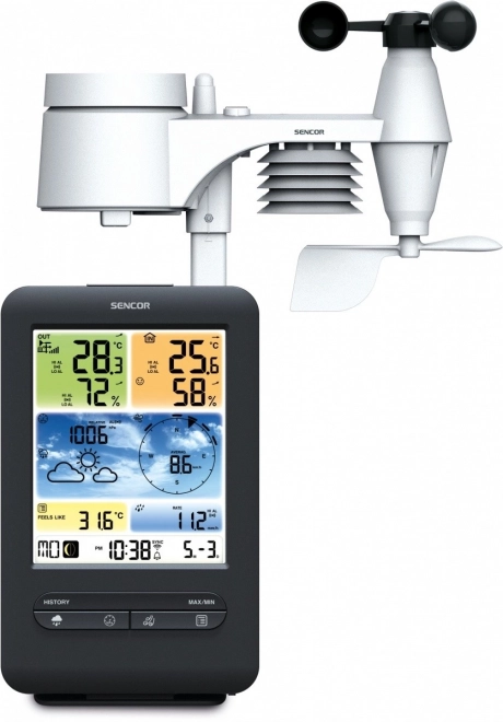 Station météo professionnelle avec capteur WiFi 5 en 1
