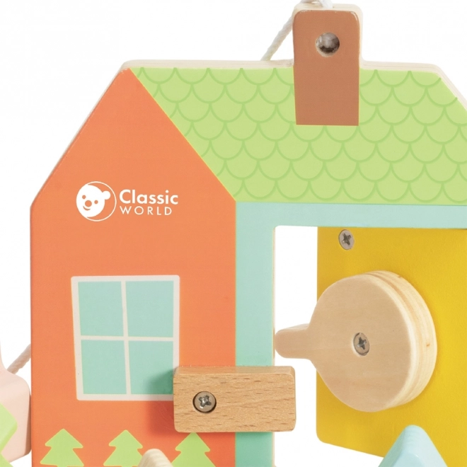 Classic World Montessori jouet d'enfilage en bois clés et portes 11 pièces