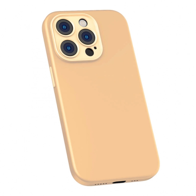 Baseus Étui en gel de silice liquide pour iPhone 14 jaune avec verre trempé et kit de nettoyage – 14 Pro Max