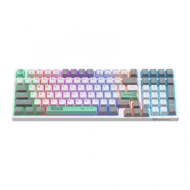 Clavier mécanique ONIKUMA G38, 98 touches, câble USB, blanc