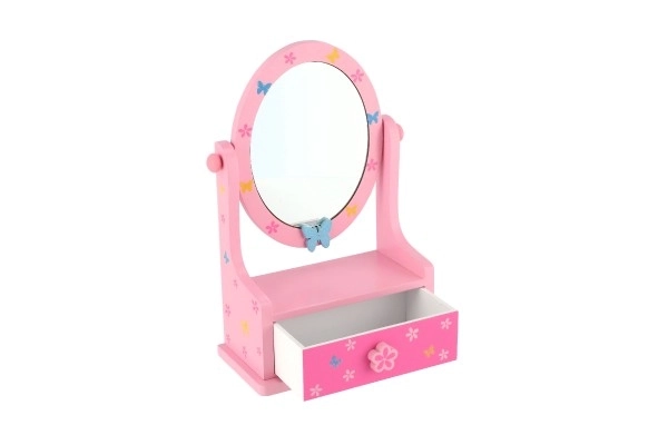 Boîte à bijoux en bois avec miroir pour petites princesses