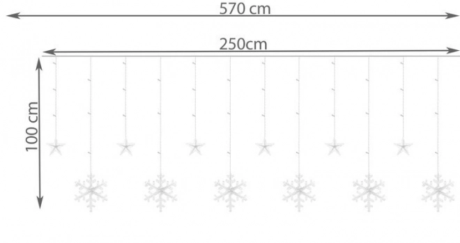 Guirlande lumineuse LED avec flocons et étoiles - 5 m, 138 LED