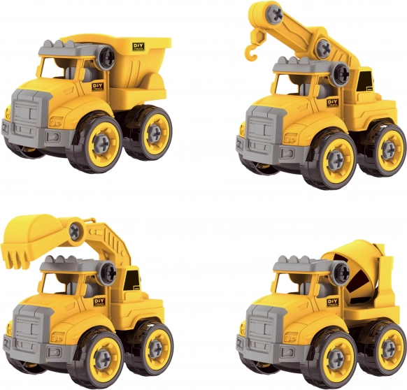Voitures de chantier à visser 4 pcs 13 cm
