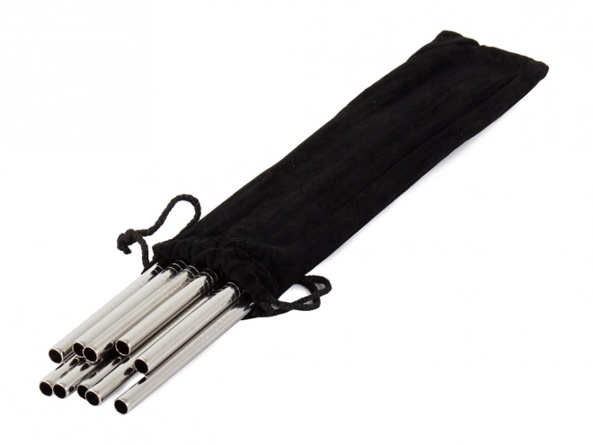 Pailles en acier inoxydable réutilisables 10 pcs droites + brosse de nettoyage