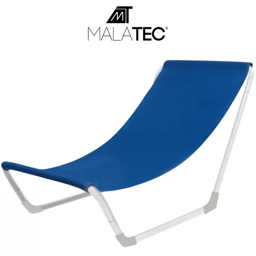 Chaise longue pliante de camping bleue - Malatec