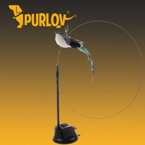 Jouet pour chats avec ventouse et oiseau