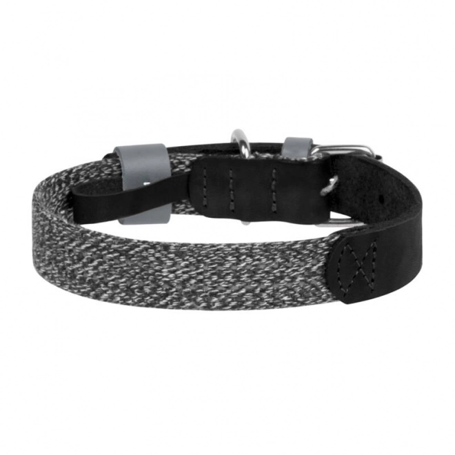 Collier pour chien en cuir naturel avec code QR Waudog