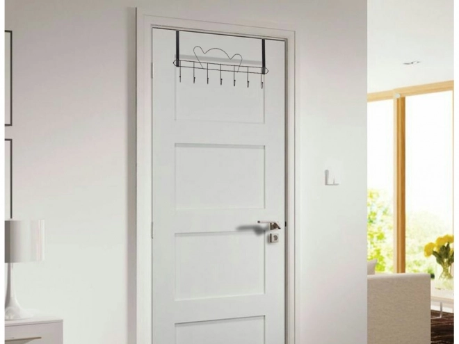 Porte-manteau pour porte avec 7 crochets non-invasifs