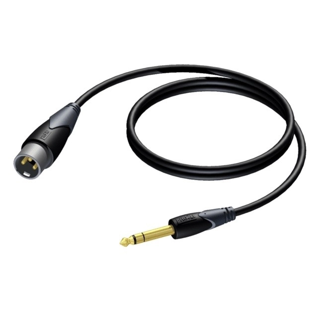 Câble XLR mâle - Jack 6,3 mm mâle stéréo 3 m