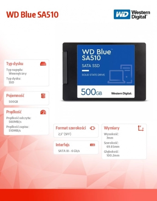 Disque SSD WD Blue 500GB SA510