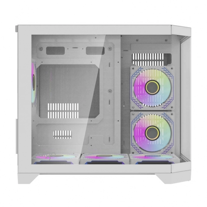 Boîtier d'ordinateur Darflash FT418 + 6 ventilateurs aRGB (blanc)