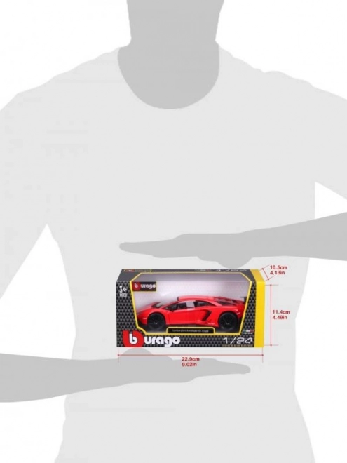 Modèle en métal Bburago Lamborghini Aventador rouge 1:24