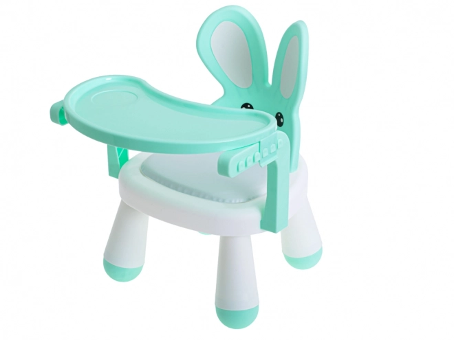 Chaise de nourrissage et de jeu avec table turquoise