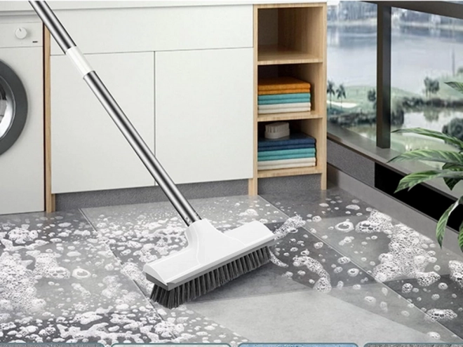 Brosse à plancher raclette puissance 2 en 1
