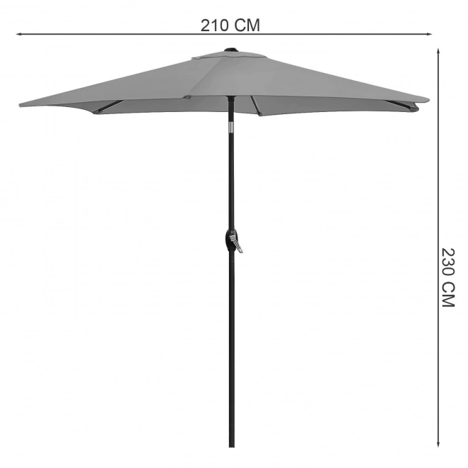 Parapluie de jardin pliable pour balcon 210 cm gris