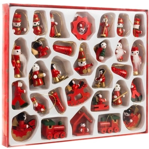 Décorations en bois / décorations pour sapin de Noël 30 pcs