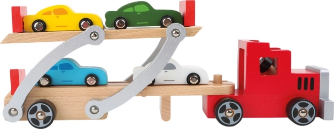 Petit camion en bois avec voitures