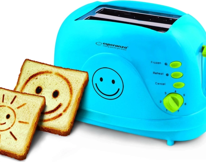 Grille-pain Smiley bleu