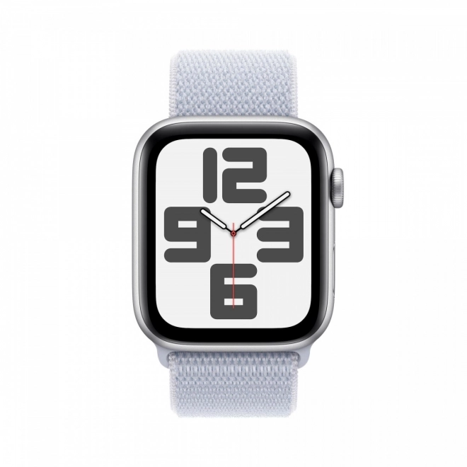 Montre SE GPS, boîtier en aluminium 44 mm, couleur argentée avec bracelet sport bleu