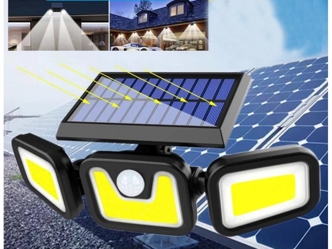 Lampe solaire de rue avec capteur de mouvement et télécommande