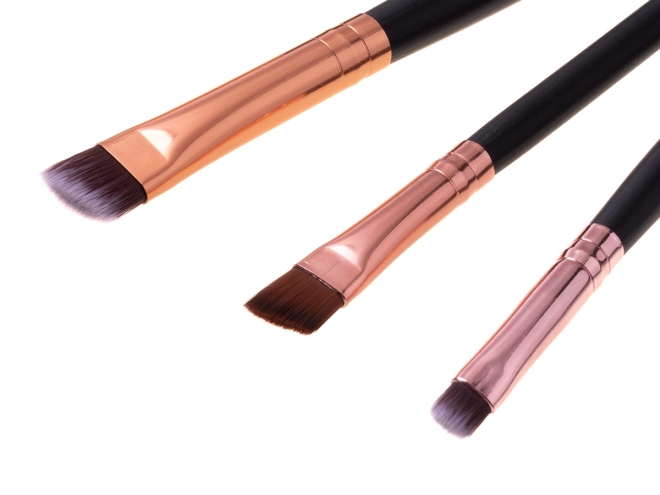 Ensemble de pinceaux de maquillage 15pcs + étui - marron