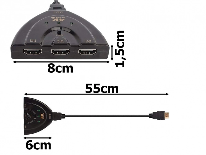 Commutateur HDMI 3 ports 4K