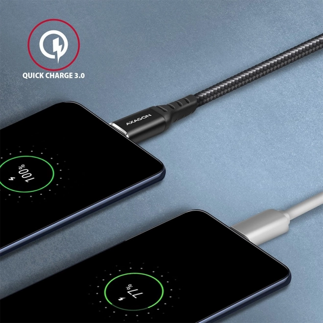 Câble USB-C - USB-A Axagon 1,5m, aluminium, tressé nylon