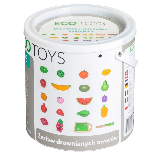Fruit en bois à découper, 20 pièces ECOTOYS