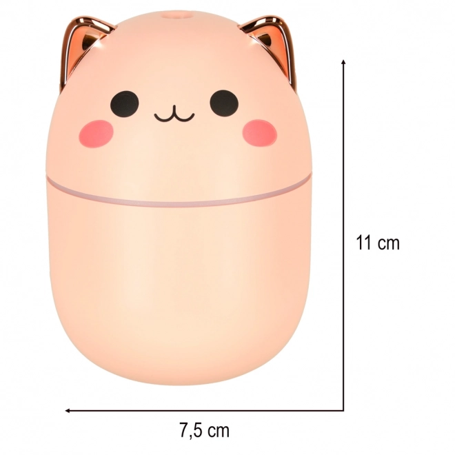 Humidificateur d'air rose et diffuseur d'huiles en forme de chat