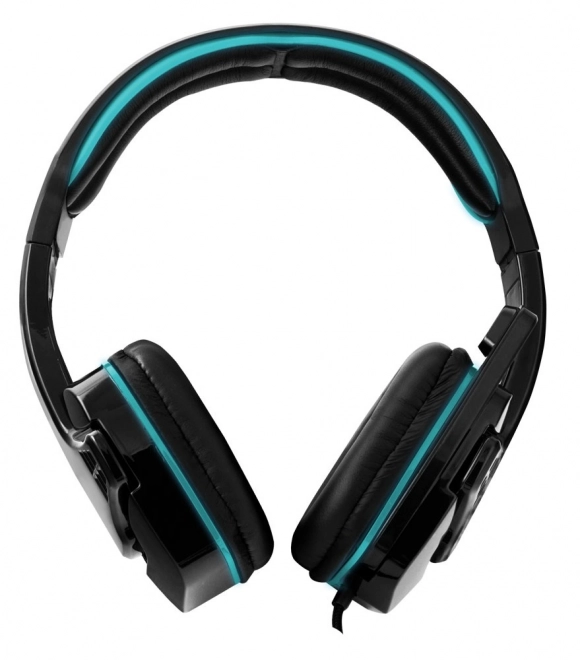Casque avec micro pour joueur corbeau bleu