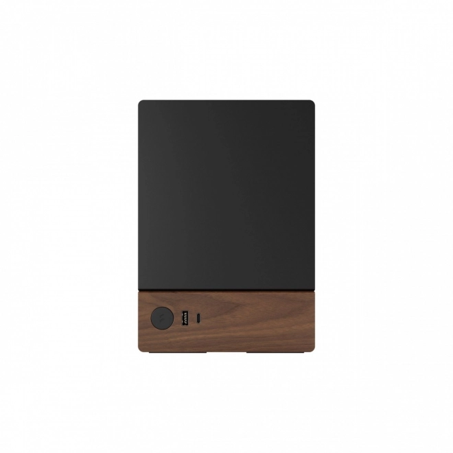 Boîtier d'ordinateur noir élégant avec base en bois