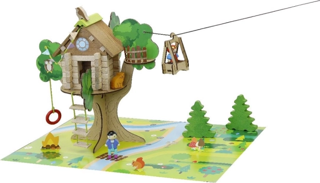 JEUJURA jeu de construction en bois cabane dans l’arbre, 70 pièces