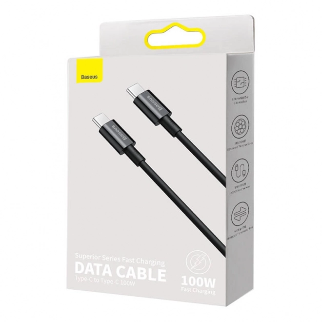 Câble Baseus Série Supérieure USB-C vers USB-C, 100W, 2m (noir)