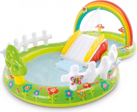 Centre de jeu gonflable jardin avec toboggan