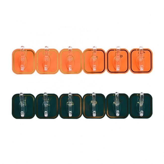 Crochets autocollants 6 pièces - orange