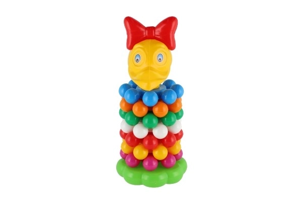 Puzzle pyramide avec anneaux en plastique 26cm dans un filet 12m+